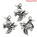 8 Silver Pewter BEE or HORNET Mascot Animal Charm Pendants, chs1296