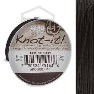 Chinese Knotting Cord Black 0.8mm, 15m, cor0414