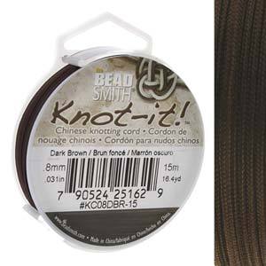 Chinese Knotting Cord Dark Brown 0.8mm, 15m, cor0410