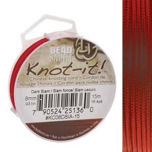 Chinese Knotting Cord Dark Siam Red 0.8mm, 15m, cor0400