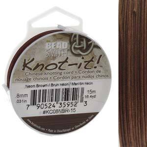 Chinese Knotting Cord Neon Brown 0.8mm, 15m, cor0403