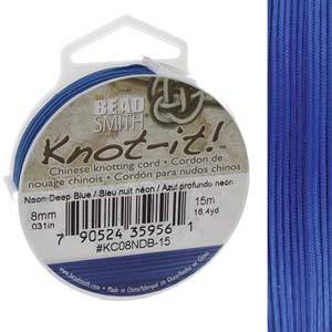 Chinese Knotting Cord Neon Deep Blue 0.8mm, 15m, cor0399