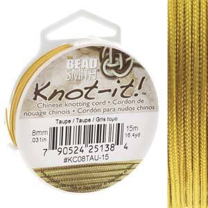 Chinese Knotting Cord Taupe Beige 0.8mm, 15m, cor0397
