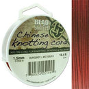 Chinese Knotting Cord Burgundy Red 1.5mm, 5m, cor0395