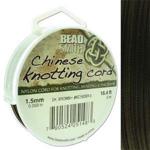 Chinese Knotting Cord Dark Brown 1.5mm, 5m, cor0386