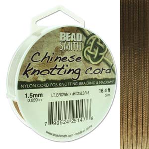 Chinese Knotting Cord Light Brown 1.5mm, 5m, cor0390