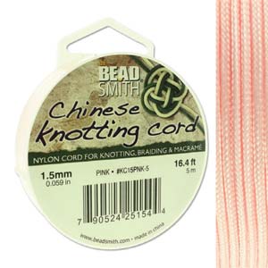 Chinese Knotting Cord Pink 1.5mm, 5m, cor0387