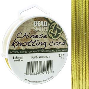 Chinese Knotting Cord Taupe Beige 1.5mm, 5m, cor0418