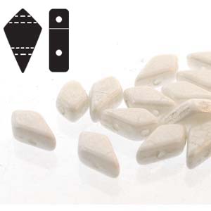 Kite Beads, White Chalk Luster, 24g, Czech Glass, KT9503000-14400, bsd1017