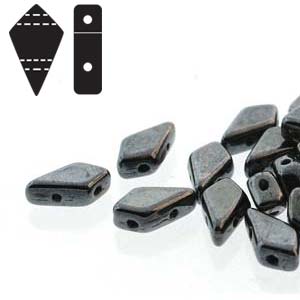 Kite Beads, Jet Gunmetal, 24g, Czech Glass, KT9523980-14400, bsd1025