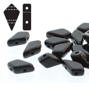 Kite Beads, Jet Black, 24g, Czech Glass, KT9523980, bsd1028