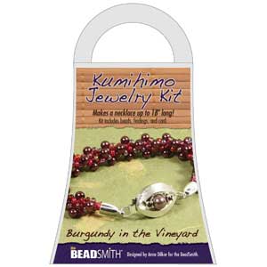 Burgundy in the Vinyard NECKLACE KUMIHIMO JEWELRY KIT, SMALL kit0232