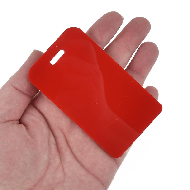 2 Acrylic LUGGAGE TAGS Blanks, RED Laser Cut Acrylic shapes, 1/8" thick, for key chains, bag tags, 3.5" x 2" Lca0169b