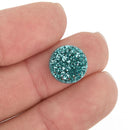 10 TEAL Blue Green Glitter Circle Cabochon Blanks 1/2" Laser Cut Acrylic NO HOLE Lca0517