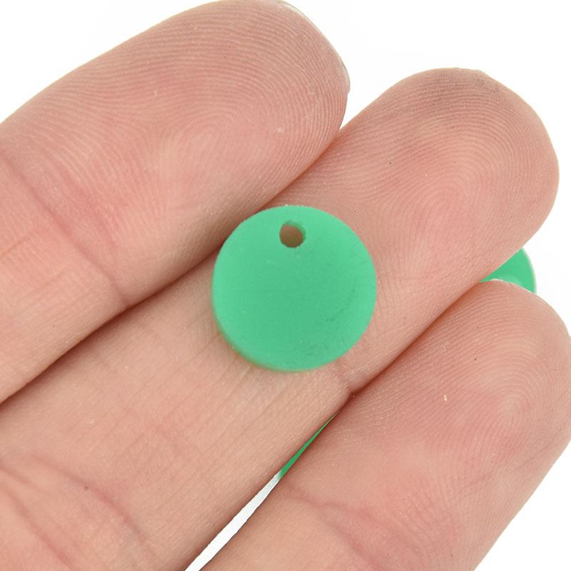 10 KELLY GREEN OPAQUE 1/2" Circle Charms Blanks Laser Cut Acrylic Disc Lca0594