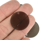 10 SMOKE GRAY 1" TRANSPARENT Acrylic Circle Charms blanks round drop Lca0604