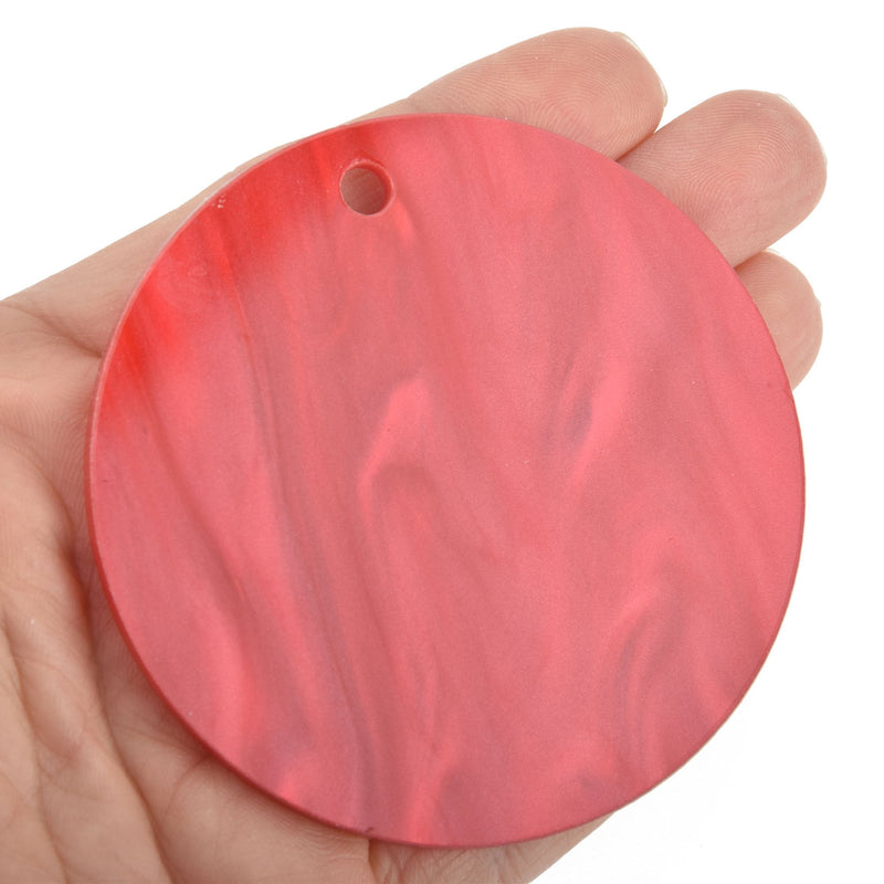 5 RED PEARL ACRYLIC 3" Circle Keychain Blanks Laser Cut Acrylic Blanks Disc Lca0613