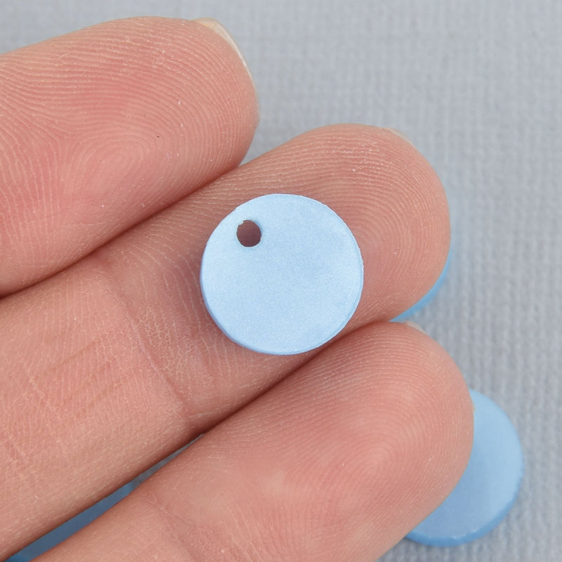 10 BLUE PEARL ACRYLIC 1/2" Circle Charm Blanks Laser Cut Acrylic Blanks Disc Lca0631