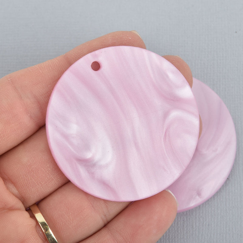 5 PINK PEARL ACRYLIC 2" Circle Key chain Blanks Laser Cut Acrylic Blanks Disc Lca0632