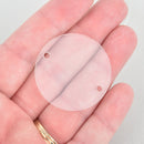 10 Clear Charm Blanks, 1.5" acrylic round bracelet connector links, 2 holes, Lca0659a