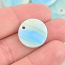 10 FANTASIA SWIRL ACRYLIC 3/4" Circle Blanks Blue Green Laser Cut Disc Lca0686a