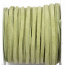 1/8" Suede Leather Lace, KIWI GREEN, real leather by the yard, Realeather made in USA, 3mm wide, 25 yards, Lth0019