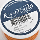 1/8" Suede Leather Lace, ORANGE PEEL, real leather by the yard, Realeather made in USA, 3mm wide, 25 yards, Lth0021