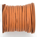 1/8" Deerskin Leather Lace SADDLE TAN Deer Skin real leather by the yard, Realeather 3mm wide, 50 feet, Lth0049
