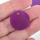 10 TRANSPARENT PURPLE Acrylic Circle Charms, 1" acrylic blanks round drop charms Lca0494