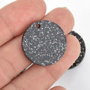 10 BLACK SILVER Glitter Circle Keychain Blanks 1" Laser Cut Acrylic Blanks Disc Lca0504