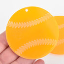 2 YELLOW SOFTBALL Bag Tags, key chain blanks, 2.75" laser engraved acrylic circle Lca0509
