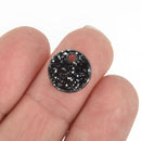 10 BLACK SILVER Glitter Circle Charms 1/2" Laser Cut Acrylic Blanks Disc Lca0512
