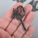 6 Cupcake Toppers Number 40 Birthday, Black Glitter Acrylic, Cupcake Picks, 2.25" long, Lca0564