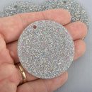 10 IRIDESCENT RAINBOW Glitter Circle Keychain Blanks 2" Laser Cut Acrylic Charms Disc Lca0575a