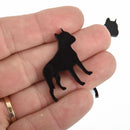 4 Black PIT BULL DOG Charms, Laser cut acrylic No Hole Cabochon Lca0576