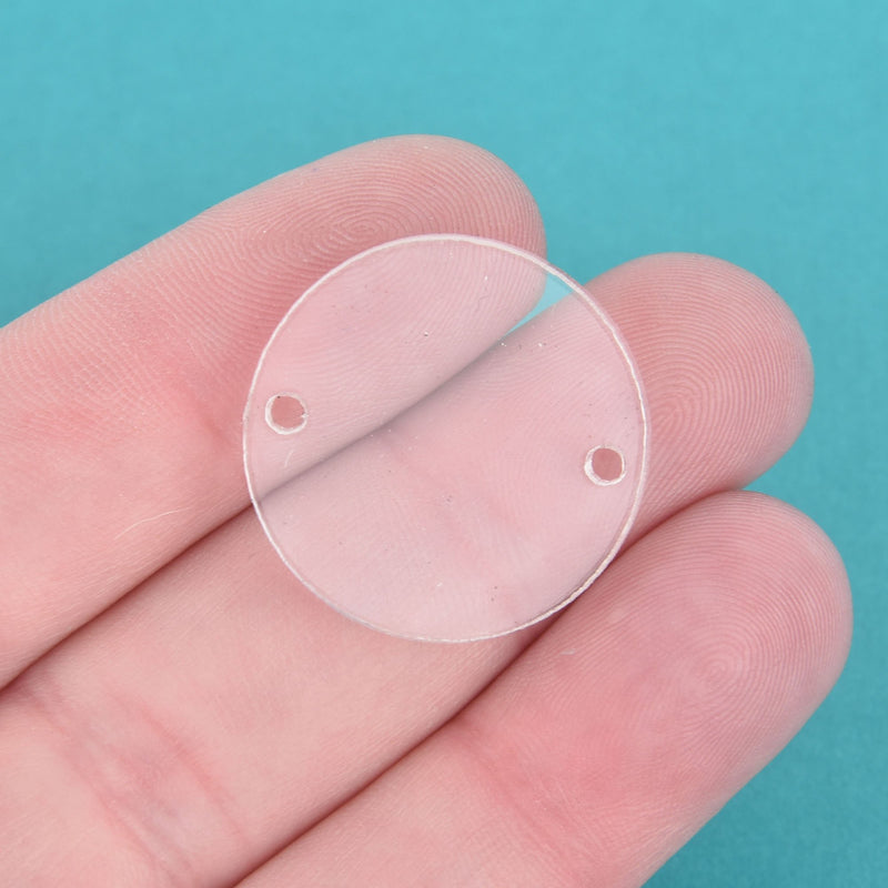 10 Clear Charm Blanks, 1" acrylic round Circle Disc, laser cut shapes, LCA0639a