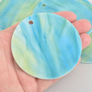 5 FANTASIA PEARL ACRYLIC 3" Circle Key Chain Blanks Blue Green Laser Cut Acrylic Disc Lca0696a