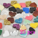 25 Mini Heart Cabs Laser Cut Acrylic Studs Cabochons Lca0723a