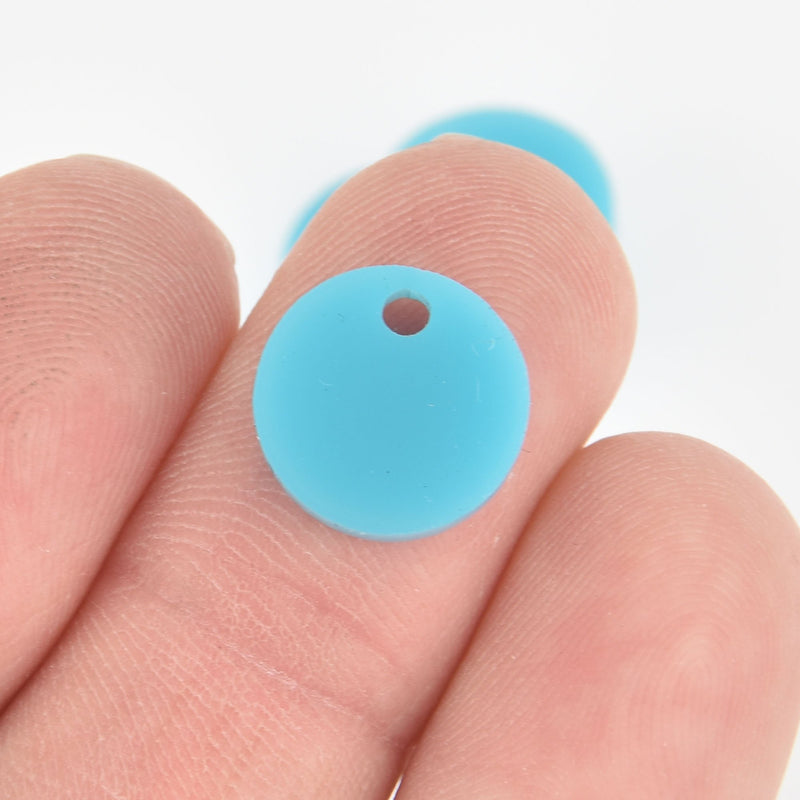 25 TURQUOISE BLUE 1/2" Circle Acrylic Laser Cut Charms Blanks Lca0727b