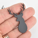 2 Buck Deer Acrylic Shapes Laser Cut Cabochons 2" NO HOLE Lca0793