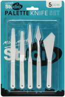 Palette Knife Set, white plastic, set of 5, tol1147
