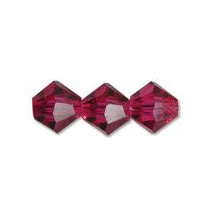 4mm Fuchsia Pink AB Bicone Crystal Beads, Preciosa x31 beads, cry0210