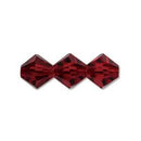 4mm Siam Red Bicone Crystal Beads, Preciosa x31 beads, cry0211