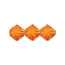 4mm Sun Orange Bicone Crystal Beads, Preciosa x31 beads, cry0220