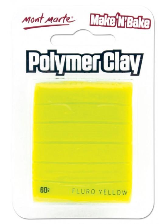 Make n Bake Polymer Clay, Fluro Yellow, 60g, cla0042