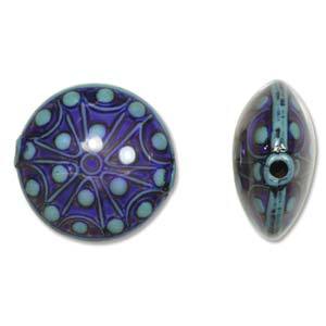 22mm Mood Beads, Puffed Coin, Star Gazer, x4 beads, bme0688