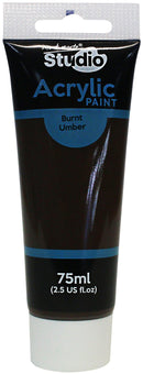 Acrylic Paint, Burnt Umber, Semi-Matte, 75ml, pnt0181