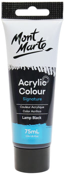 Acrylic Paint, Lamp Black, Semi-Matte, 75ml, pnt0174