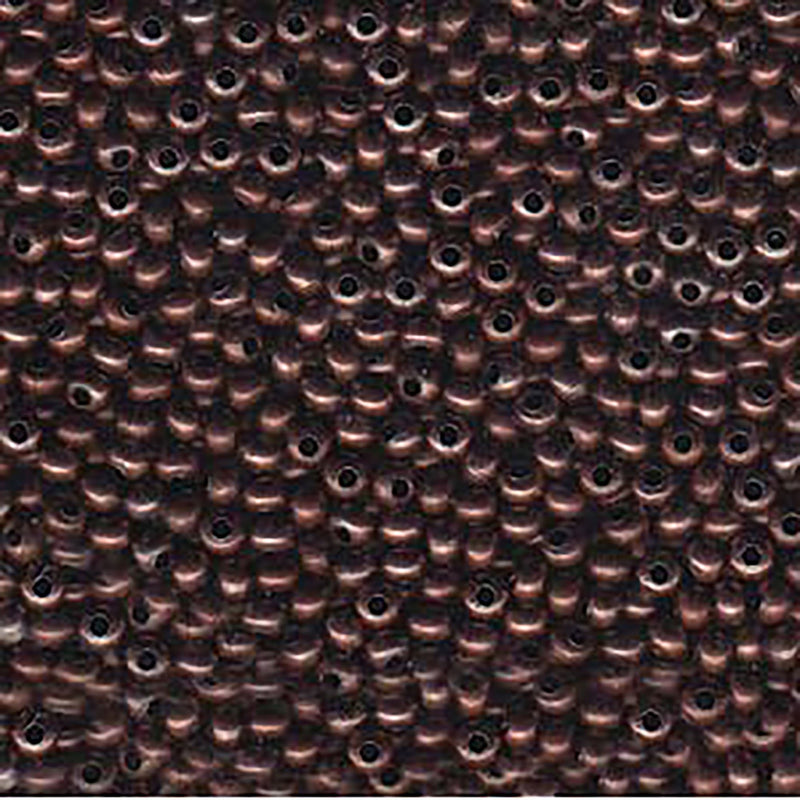 Size 11/0 Metal Seed Beads, Round, Antique Copper, MT11-COPANT, 15 grams, bsd0473