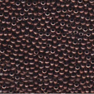 6/0 Metal Seed Beads, Antique Copper, Round, MT6-COPANT, bsd0994